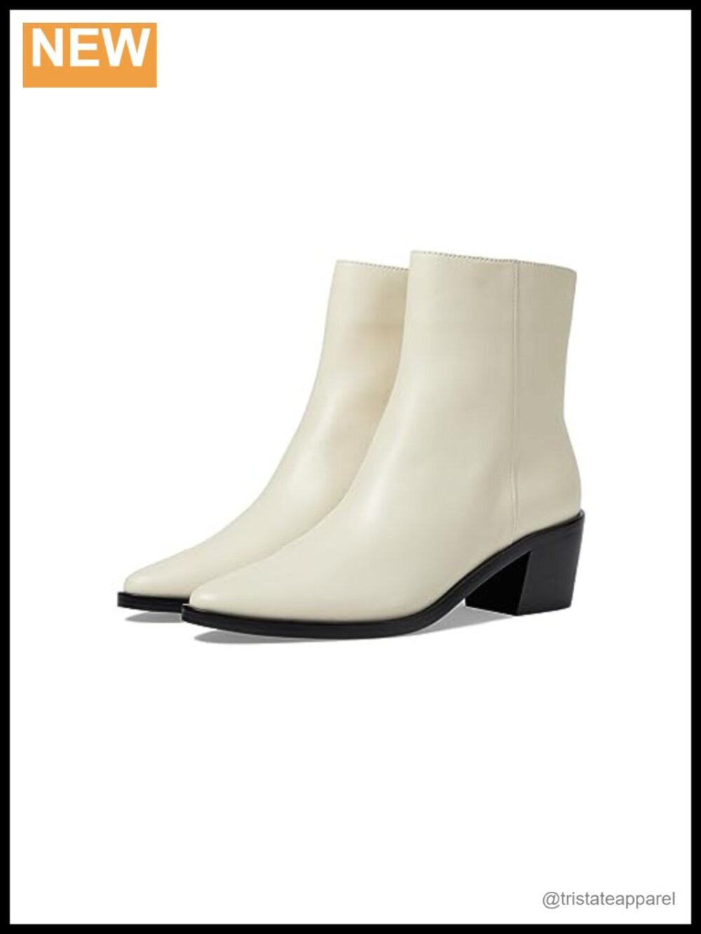 Madewell Everten Ankle Boots Leather Pointed Toe Block Heel Pull-On Booties